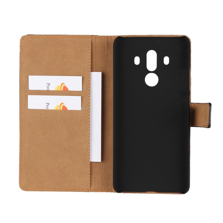 Crazy Horse Genuine Leather Magnetic Wallet Case for Huawei Mate 10 Pro - Black