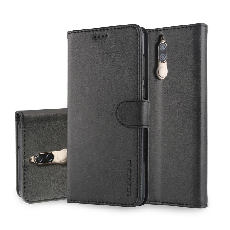 LC.IMEEKE for Huawei Mate 10 Lite / nova 2i / Maimang 6 / Honor 9i (India) PU Leather Wallet Stand Case Mobile Phone Accessory - Black