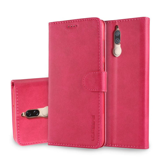 LC.IMEEKE for Huawei Mate 10 Lite / nova 2i / Maimang 6 / Honor 9i (India) PU Leather Wallet Stand Case Mobile Phone Accessory - Rose
