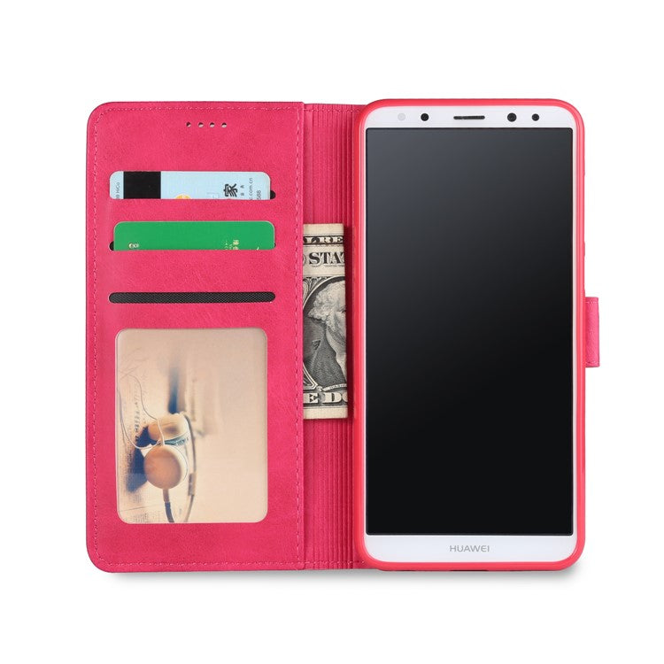 LC.IMEEKE for Huawei Mate 10 Lite / nova 2i / Maimang 6 / Honor 9i (India) PU Leather Wallet Stand Case Mobile Phone Accessory - Rose
