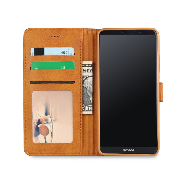 LC.IMEEKE PU Leather Protection Cell Phone Case with Card Slots for Huawei Mate 10 Pro - Brown