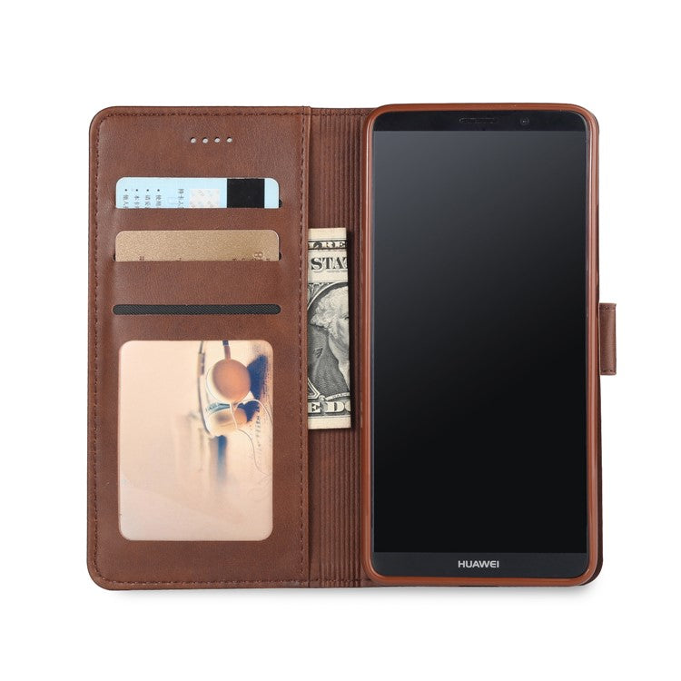 LC.IMEEKE Card Slots Leather Flip Stand Mobile Case Accessory for Huawei Mate 10 Pro - Coffee