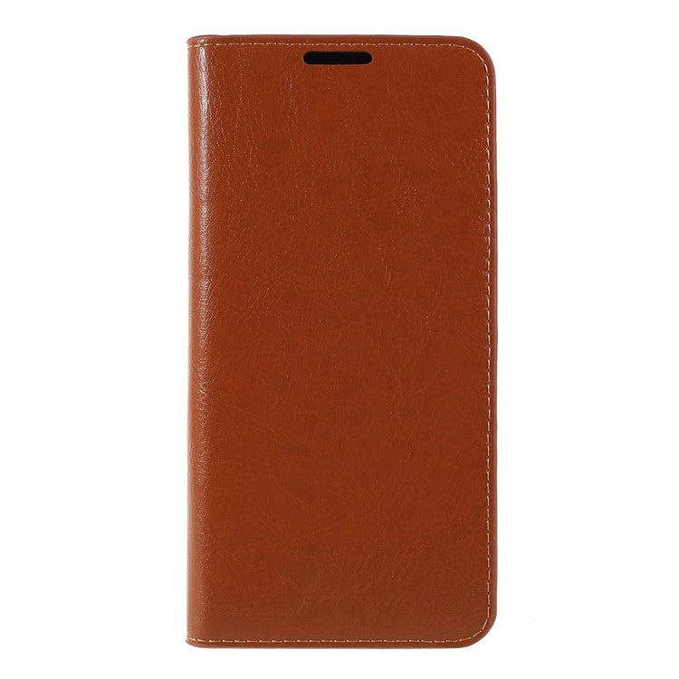 For Huawei Mate 10 Lite/nova 2i/Maimang 6 Crazy Horse Genuine Leather Wallet Casing with Stand - Brown
