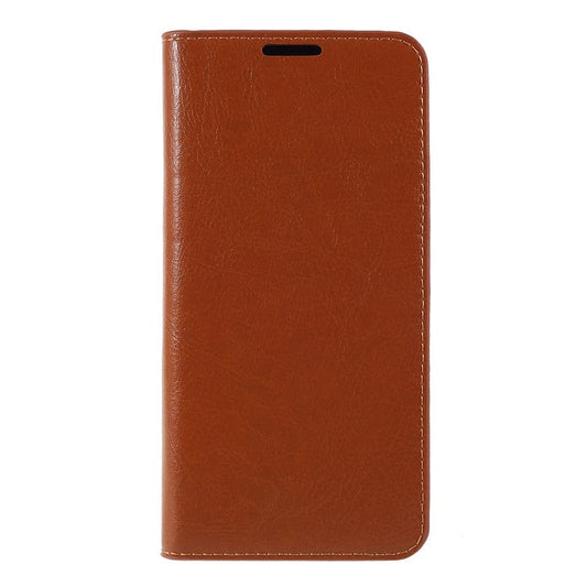 For Huawei Mate 10 Lite/nova 2i/Maimang 6 Crazy Horse Genuine Leather Wallet Casing with Stand - Brown