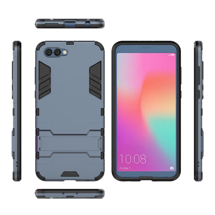 For Huawei Honor V10 / View 10 Cool PC+TPU Hybrid Protection Case Accessory with Kickstand - Dark Blue