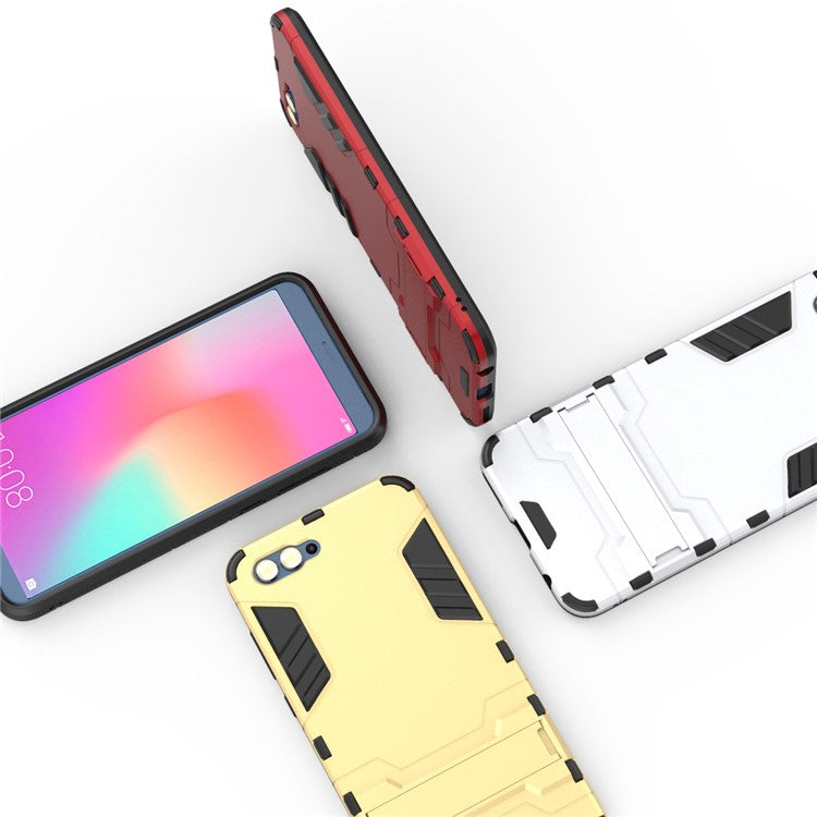 For Huawei Honor V10 / View 10 Cool PC+TPU Hybrid Protection Case Accessory with Kickstand - Dark Blue