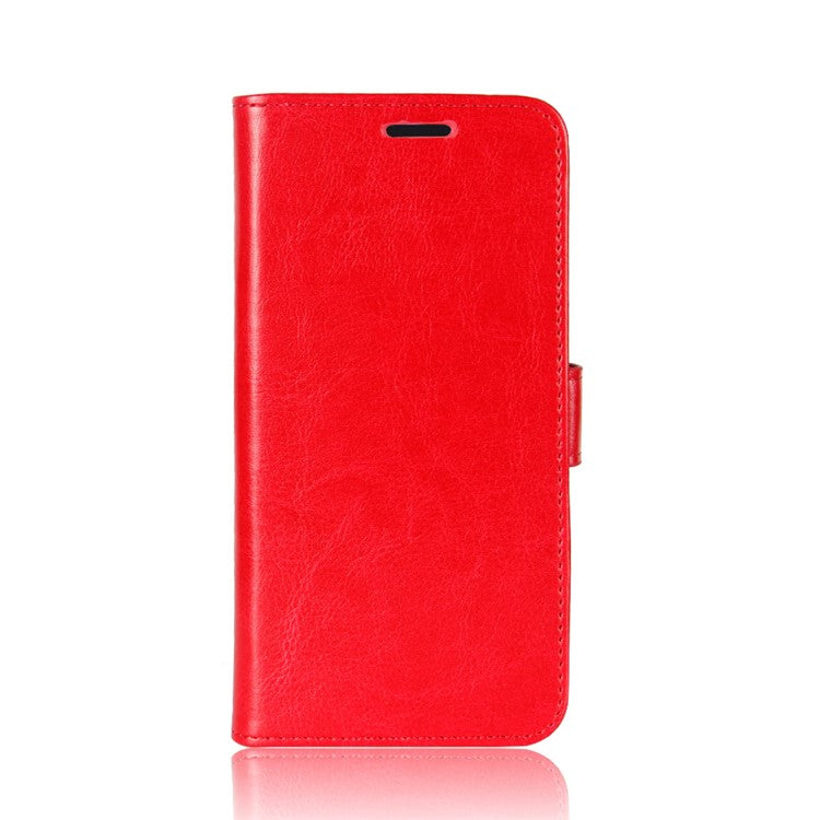 Crazy Horse Texture Wallet Leather Mobile Case for Huawei P Smart / Enjoy 7S - Red