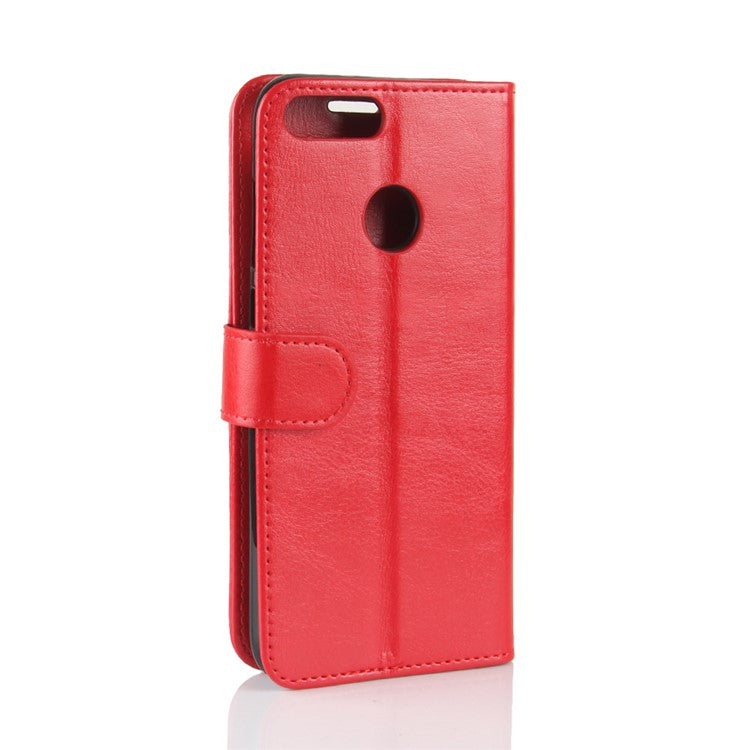 Crazy Horse Texture Wallet Leather Mobile Case for Huawei P Smart / Enjoy 7S - Red