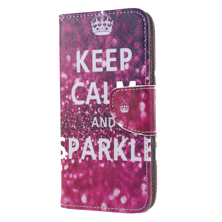 Pattern Printing Cross Texture Stand Wallet Leather Flip Case for Huawei P Smart / Enjoy 7S - Keep Calm