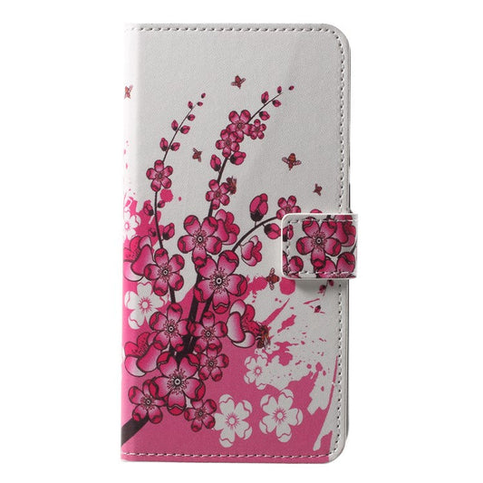 Pattern Printing Wallet Stand Leather Phone Cover for Huawei P20 Pro - Plum Blossom