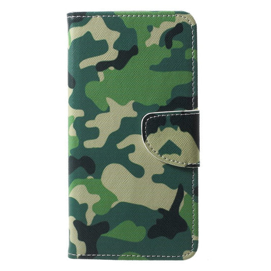 Pattern Printing Wallet Leather Protection Case for Huawei P20 - Camouflage Pattern