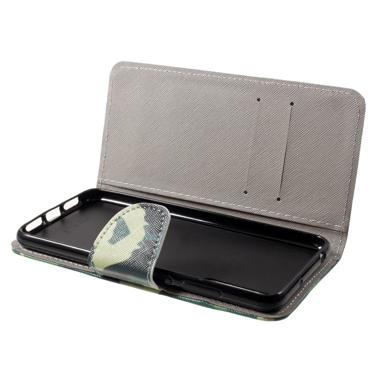 Pattern Printing Wallet Leather Protection Case for Huawei P20 - Camouflage Pattern