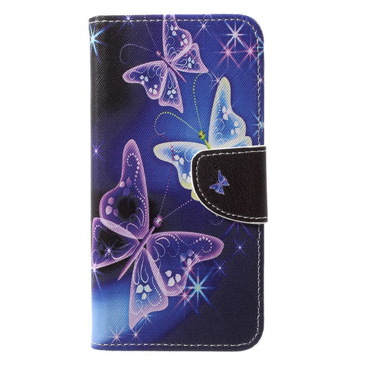 Pattern Printing Leather Wallet Case Cover Shell for Huawei P20 - Vivid Butterflies