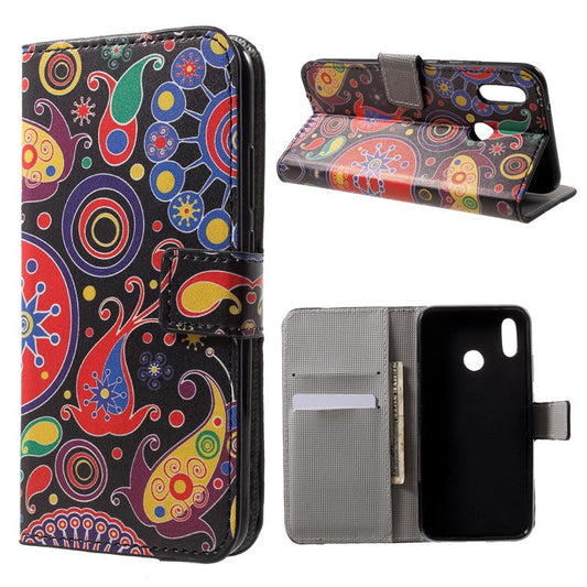 Pattern Printing Wallet Stand Leather Case for Huawei P20 Lite / Nova 3e - Paisley Flower