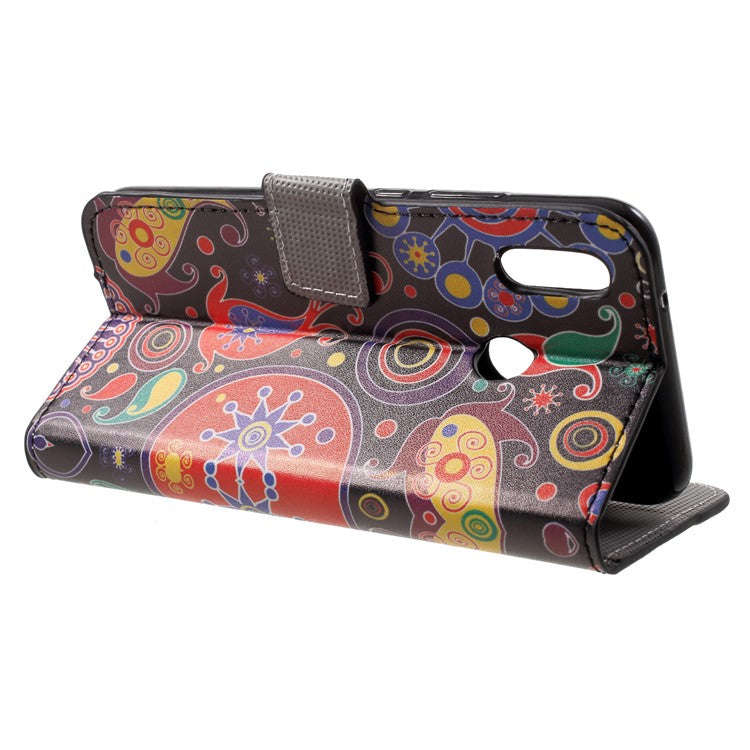 Pattern Printing Wallet Stand Leather Case for Huawei P20 Lite / Nova 3e - Paisley Flower