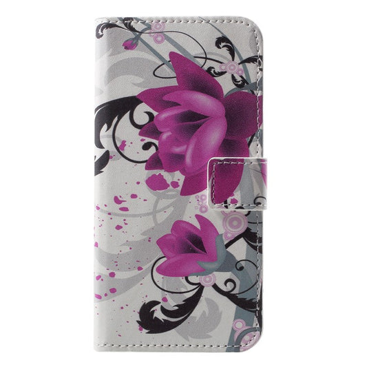 Pattern Printing Wallet Stand Leather Shell Case for Huawei P20 Lite / Nova 3e - Kapok Flower