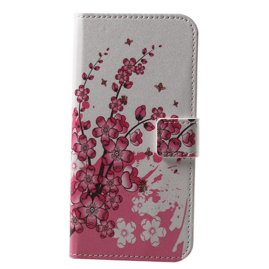 Patterned Wallet Stand Leather Mobile Case for Huawei P20 Lite / Nova 3e - Plum Blossom