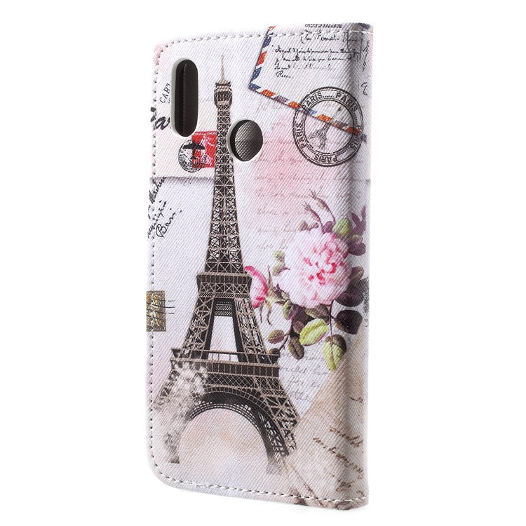 For Huawei P20 Lite / Nova 3e Pattern Printing Leather Wallet Protection Cover - Eiffel Tower
