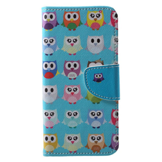 Pattern Printing Leather Wallet Cover Shell for Huawei P20 Lite / Nova 3e - Multiple Owls
