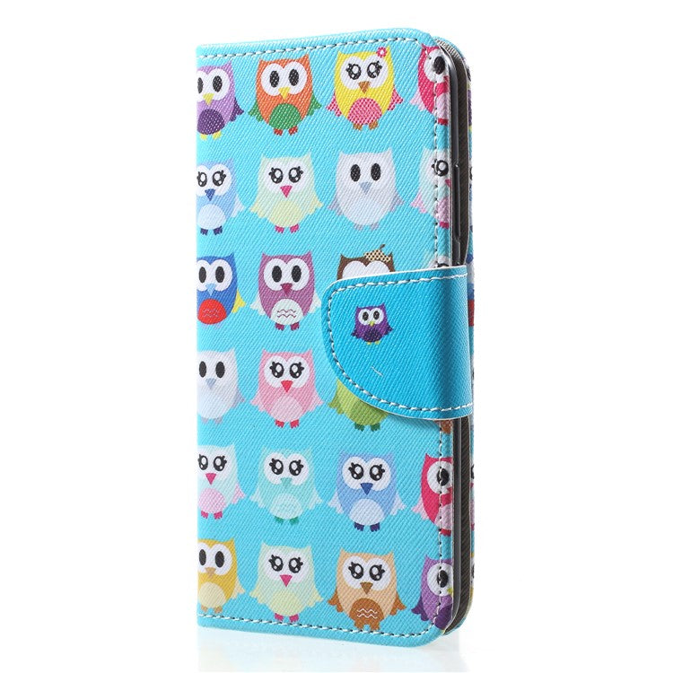 Pattern Printing Leather Wallet Cover Shell for Huawei P20 Lite / Nova 3e - Multiple Owls