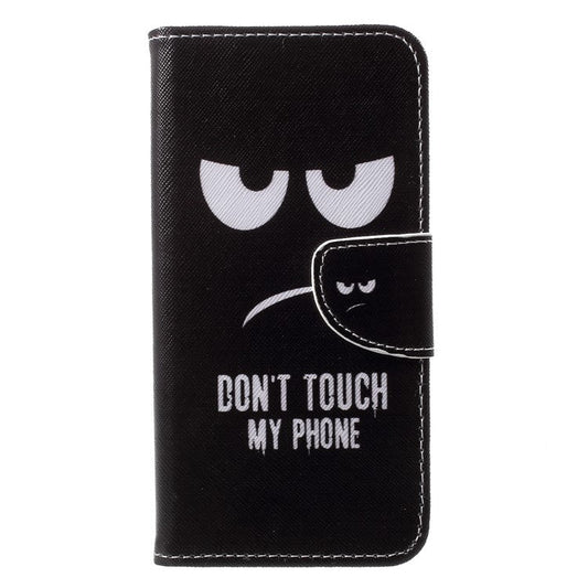 Pattern Printing Leather Wallet Cover for Huawei P20 Pro - Do not Touch My Phone