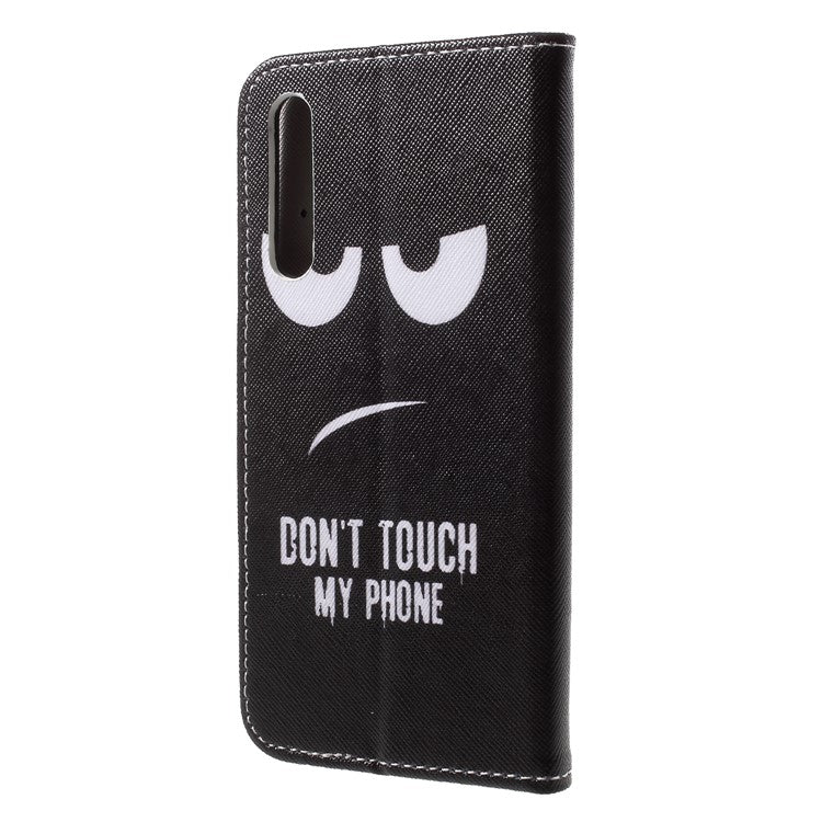 Pattern Printing Leather Wallet Cover for Huawei P20 Pro - Do not Touch My Phone