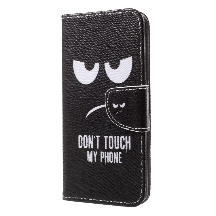 Pattern Printing Leather Wallet Cover for Huawei P20 Pro - Do not Touch My Phone