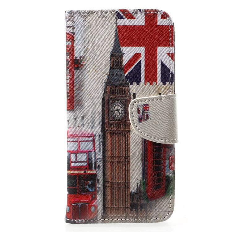 Pattern Printing Leather Wallet Case with Stand for Huawei P20 Pro - Big Ben and UK Flag