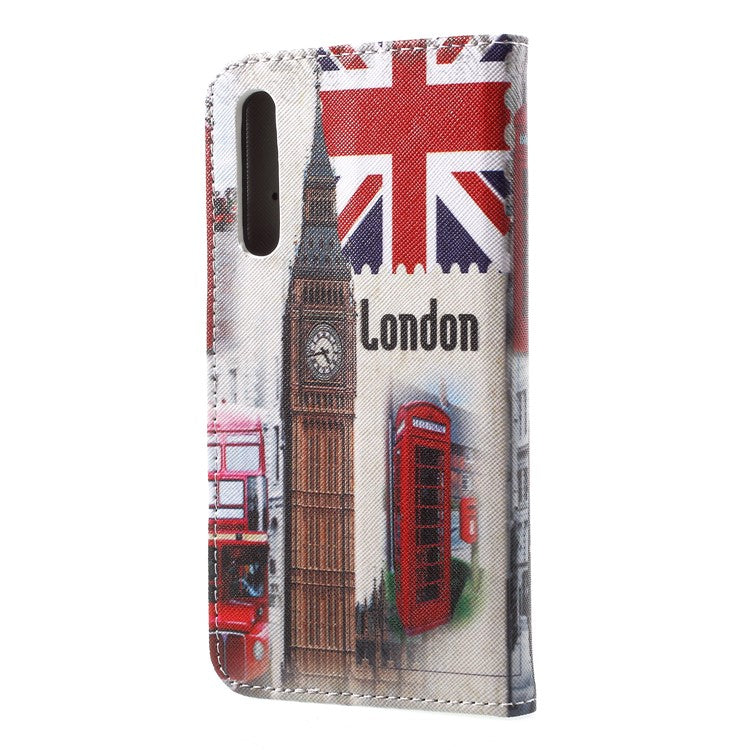 Pattern Printing Leather Wallet Case with Stand for Huawei P20 Pro - Big Ben and UK Flag
