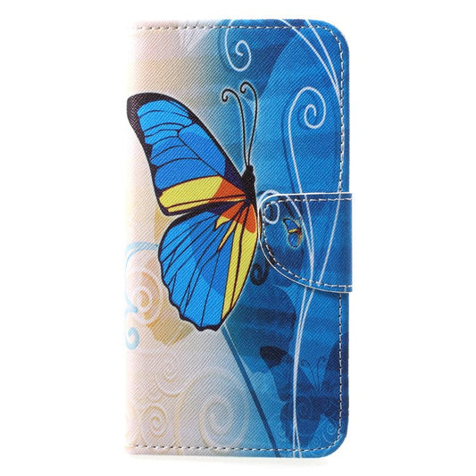 Pattern Printing Magnetic Leather Stand Cover for Huawei P20 Pro - Blue Butterfly