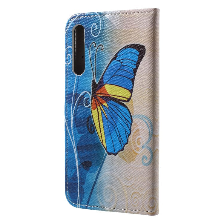Pattern Printing Magnetic Leather Stand Cover for Huawei P20 Pro - Blue Butterfly