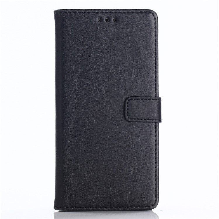 Crazy Horse Texture Retro Style Leather Wallet Stand Case for Huawei P Smart/Enjoy 7S/ nova lite 2 - Black