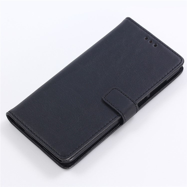 Crazy Horse Texture Retro Style Leather Wallet Stand Case for Huawei P Smart/Enjoy 7S/ nova lite 2 - Black