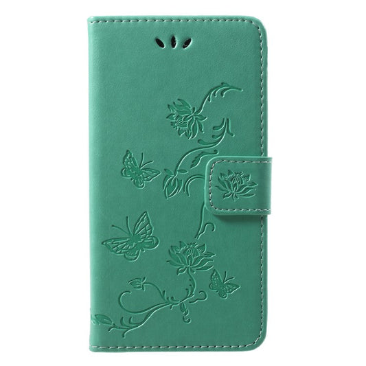 Imprint Butterfly Flower PU Leather Magnetic Wallet Phone Shell for Huawei P20 Lite / Nova 3e - Green