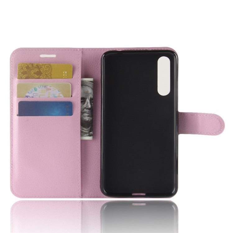 Litchi Texture Stand Wallet Stand Phone Leather Case for Huawei P20 Pro Mobile Phone Accessory - Pink