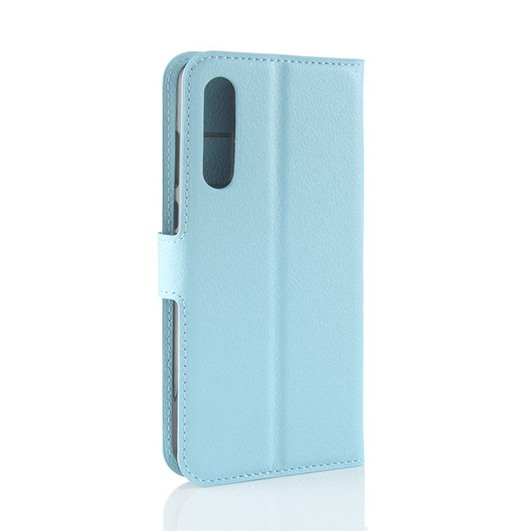 Litchi Texture Stand Wallet Stand Phone Leather Case for Huawei P20 Pro Mobile Phone Accessory - Blue