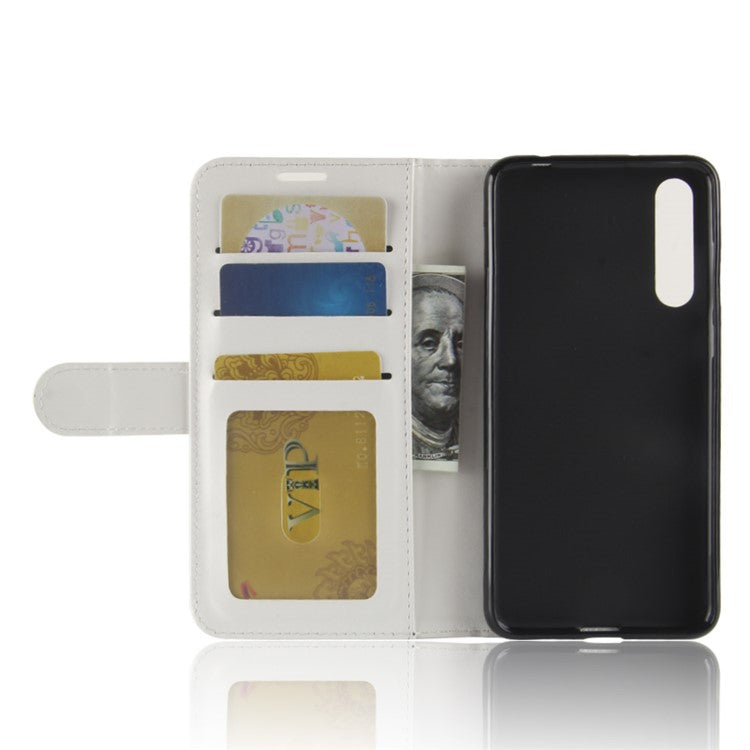 For Huawei P20 Pro Crazy Horse PU Leather Wallet Stand Cell Phone Case Cell Phone Accessories - White
