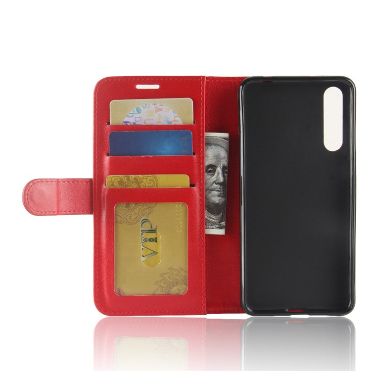 For Huawei P20 Pro Crazy Horse PU Leather Wallet Stand Cell Phone Case Cell Phone Accessories - Red
