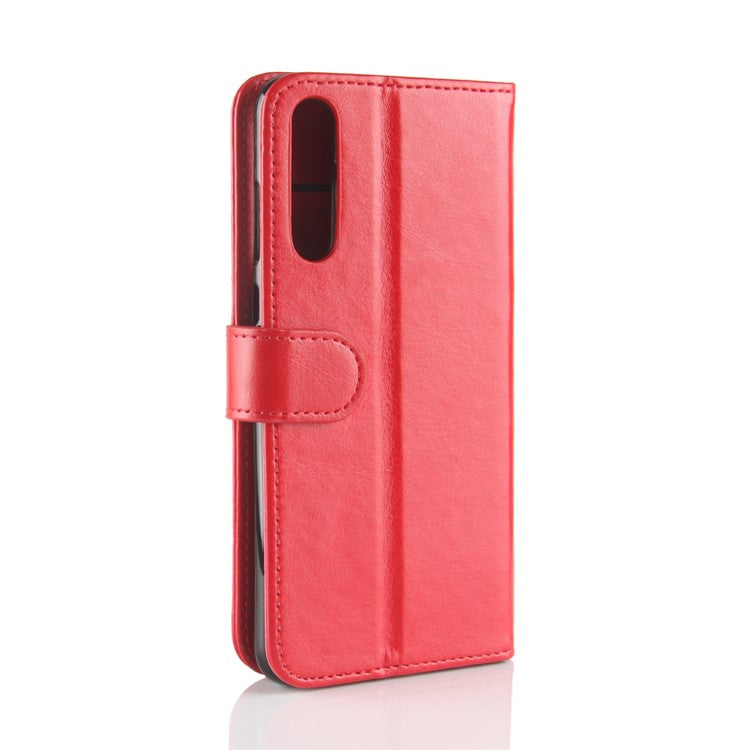 For Huawei P20 Pro Crazy Horse PU Leather Wallet Stand Cell Phone Case Cell Phone Accessories - Red