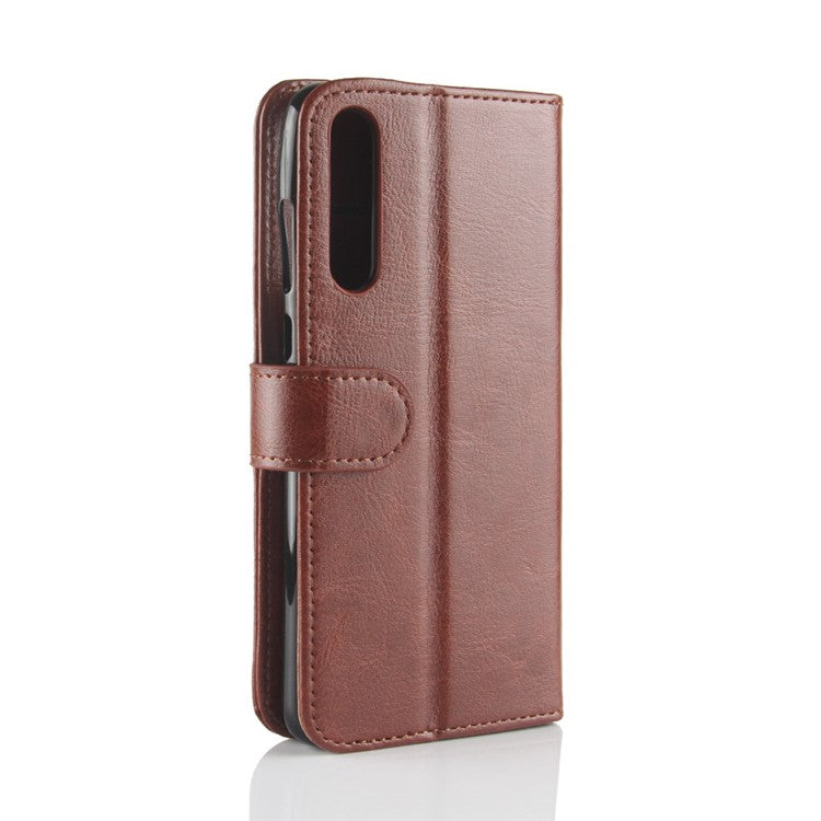 For Huawei P20 Pro Crazy Horse PU Leather Wallet Stand Cell Phone Case Cell Phone Accessories - Brown