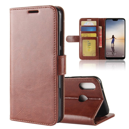 Crazy Horse Wallet Leather Case with Stand for Huawei P20 Lite / Nova 3e - Brown