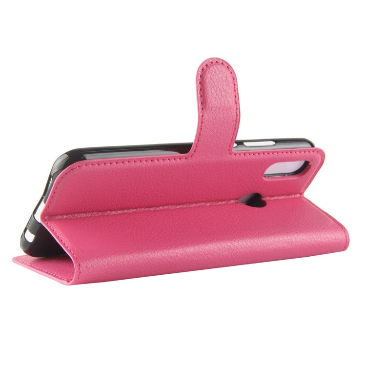 Litchi Texture Wallet Stand Leather Phone Accessory Case for Huawei P20 Lite / Nova 3e - Rose