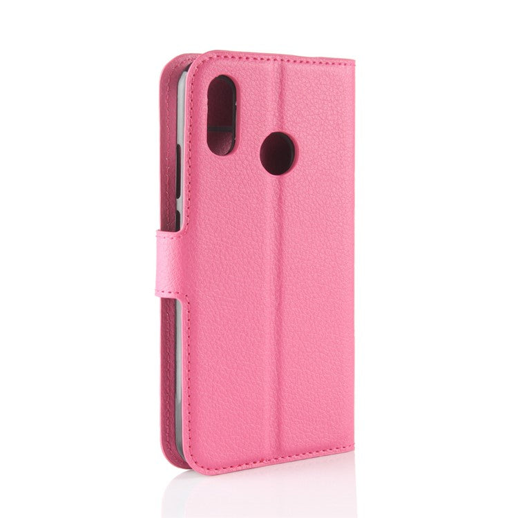 Litchi Texture Wallet Stand Leather Phone Accessory Case for Huawei P20 Lite / Nova 3e - Rose