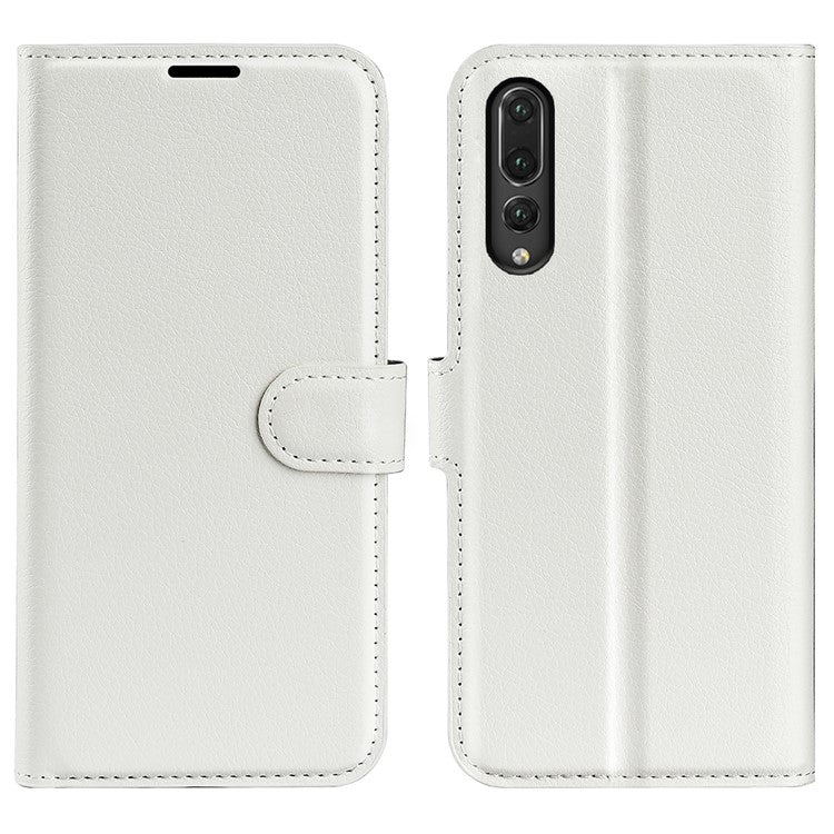 For Huawei P20 Litchi Texture Wallet Stand Leather Phone Accessory Case - White