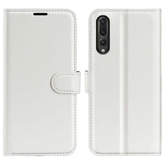 For Huawei P20 Litchi Texture Wallet Stand Leather Phone Accessory Case - White
