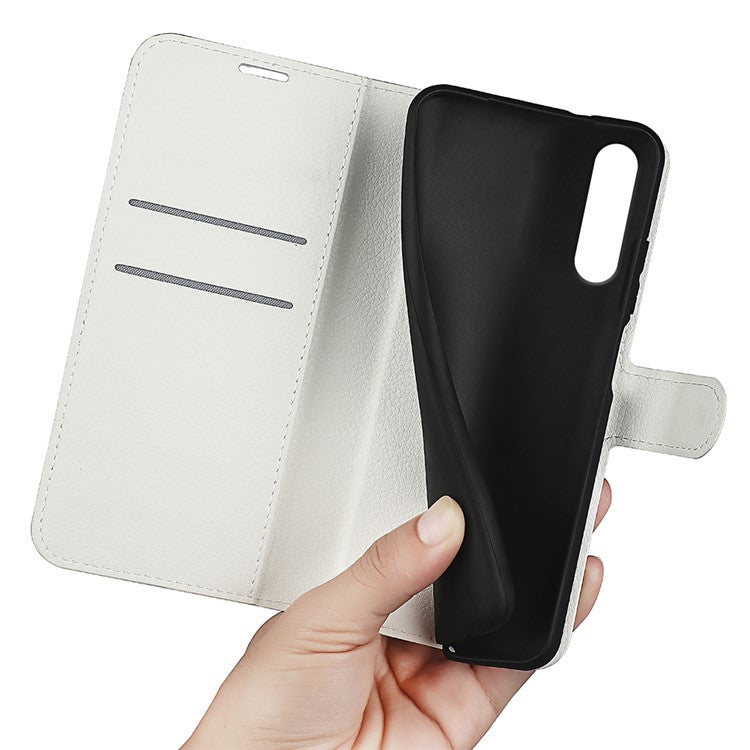 For Huawei P20 Litchi Texture Wallet Stand Leather Phone Accessory Case - White
