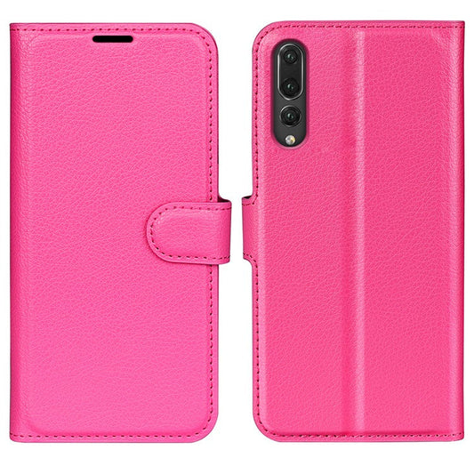 For Huawei P20 Litchi Texture Wallet Stand Leather Phone Accessory Case - Rose