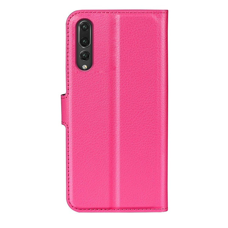 For Huawei P20 Litchi Texture Wallet Stand Leather Phone Accessory Case - Rose