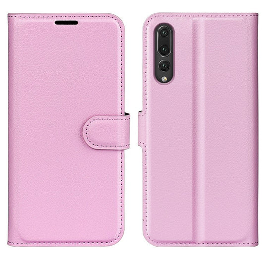 For Huawei P20 Litchi Texture Wallet Stand Leather Phone Accessory Case - Pink