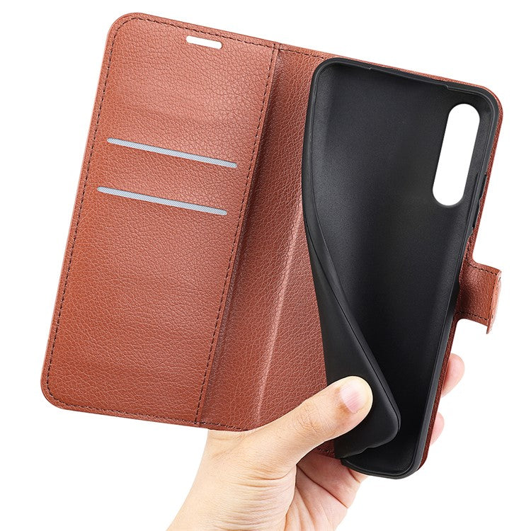 For Huawei P20 Litchi Texture Wallet Stand Leather Phone Accessory Case - Brown